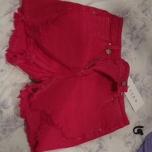 Risen Jeans Pink Jean Shorts Womens  Size M